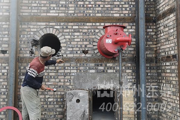 山西利森煤泥烘干機(jī)設(shè)備燃?xì)鉅t施工現(xiàn)場